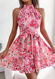 Women'S Temperament Ruffled Floral Dress