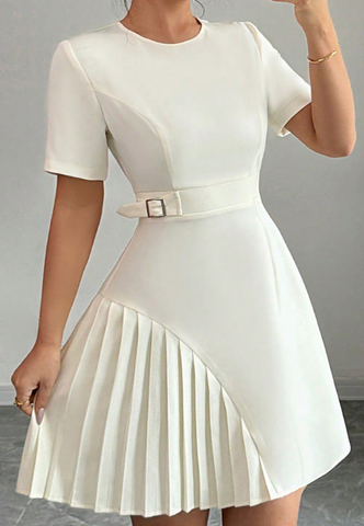 Fashion Temperament Splicing Short Sleeved Dress