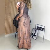 Sexy Women'S Leaf Print V-Neck Dress