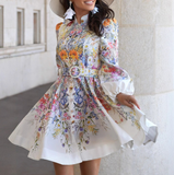 Women'S Temperament Printed Long Sleeve Dress