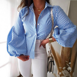 Light Blue Stripe Slim Long Sleeved Shirt