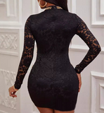 Women Mesh Lace Splicing Dress