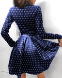 Women'S Printed Long Sleeved Dress