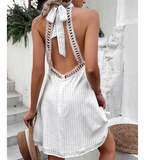 Fashion Sexy Sleeveless White Dress