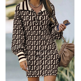 Casual Printing Long Sleeve Dress