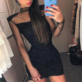 Black Sexy Tight Long Sleeve Dress
