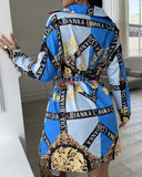 Women Long Sleeve Fashion Printed Dress
