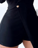 Black Casual Long Sleeved Jumpsuit