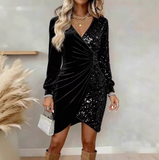 Sexy Fashion V-Neck Glitter Dress