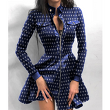 Women'S Printed Long Sleeved Dress