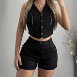 Elegant Women'S Clothing Design Sleeveless Two Piece Set