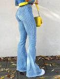 Fashion Striped Flared Jeans