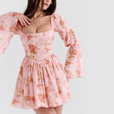 Fashion Sweet Floral Fragments Slim Women'S Long Sleeved Dress