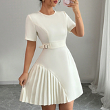 Fashion Temperament Splicing Short Sleeved Dress