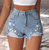 Loose Casual Rhinestone Shorts