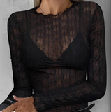 Long Sleeved Women'S Fashion Slim Shirt Top