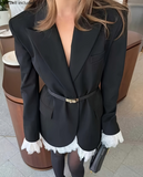 Fashion Women'S Long Sleeved Lace Splicing Dress