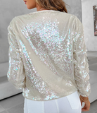 Elegant Women'S Pearl Zipper Long Sleeved Top