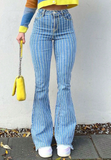 Fashion Striped Flared Jeans