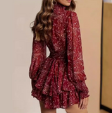 Temperament High Waist Long-Sleeved Dress