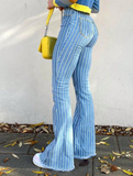 Fashion Striped Flared Jeans
