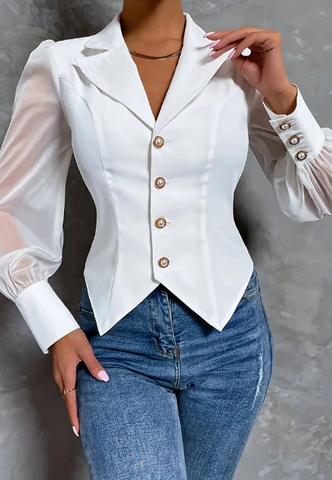 Slim Long Sleeves Elegant Tops Shirt
