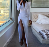 Fashion Women'S White Slit Dress