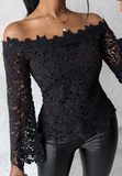 Elegant Long Sleeved Lace Top