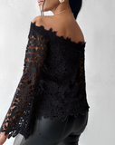 Elegant Long Sleeved Lace Top
