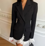 Fashion Women'S Long Sleeved Lace Splicing Dress