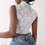 Temperament Mesh Sleeveless Vest Tops Shirt