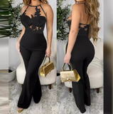 Sexy Mesh Patchwork Tight Jumpsuit