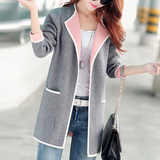 Plus Size Women'S Knitted Long-Sleeved Cardigan Jacket