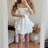 Sweet Sling White Sleeveless Dress