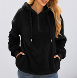 Fashion Zipper Pocket Hooded Sweater