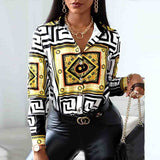Casual Long-Sleeved Printed Button Cardigan Shirt