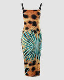 Women'S Leopard Print Sling Printing Sleeveless Dress