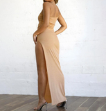 One-Shoulder Sling Slim Split Sexy Dress