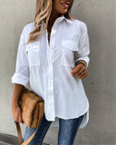 Irregular Loose Long-Sleeved Shirt Top