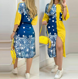 Design Printed Long Sleeve Casual Dress
