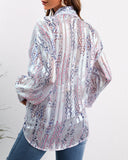 Loose Long-Sleeved Cardigan Printed Shirt