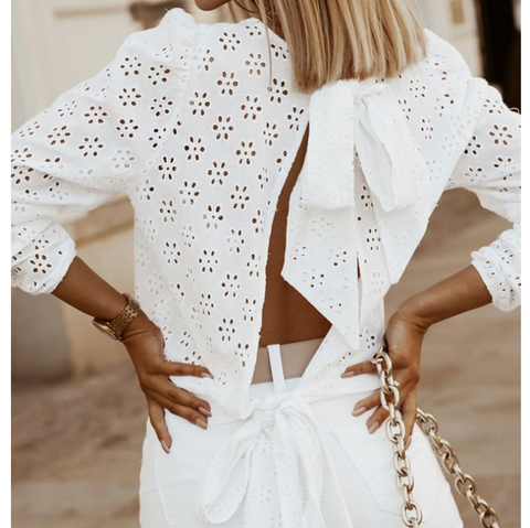 Casual Long-Sleeved White Top
