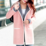 Plus Size Women'S Knitted Long-Sleeved Cardigan Jacket