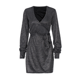 V-Neck Women Slim Long-Sleeved Dress