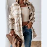 Loose Casual Plaid Long-Sleeved Jacket