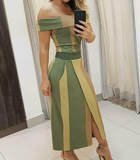 Sexy One-Shoulder Tight-Fitting Slit Dress
