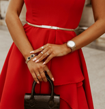 Round Neck Red Sleeveless Dress