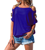 Short-Sleeved Strapless T-Shirt Top