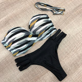 Striped Printed Sexy Split Bikini Swimsuit