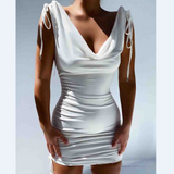 Tight Women's White Sleeveless Dress